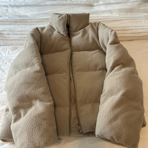 Gymshark Women's Light Tan Puffer Jacket - Picture 2 of 5